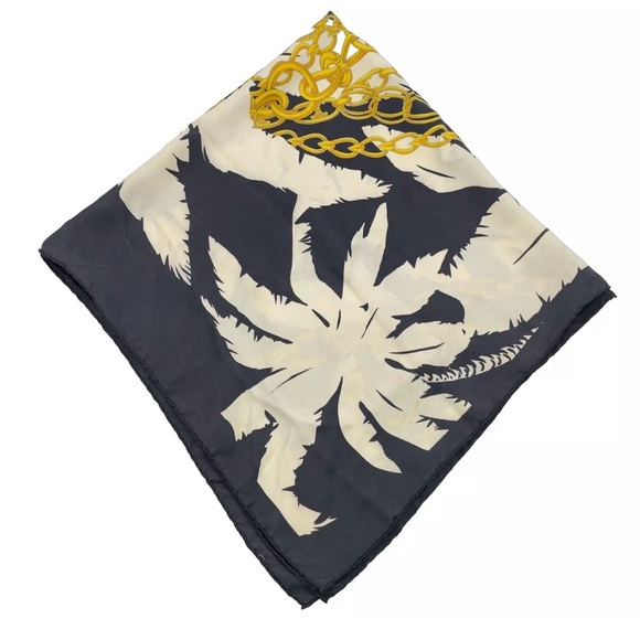 Authentic Celine Black and White Belt Pattern Silk Scarf - Picture 8 of 16